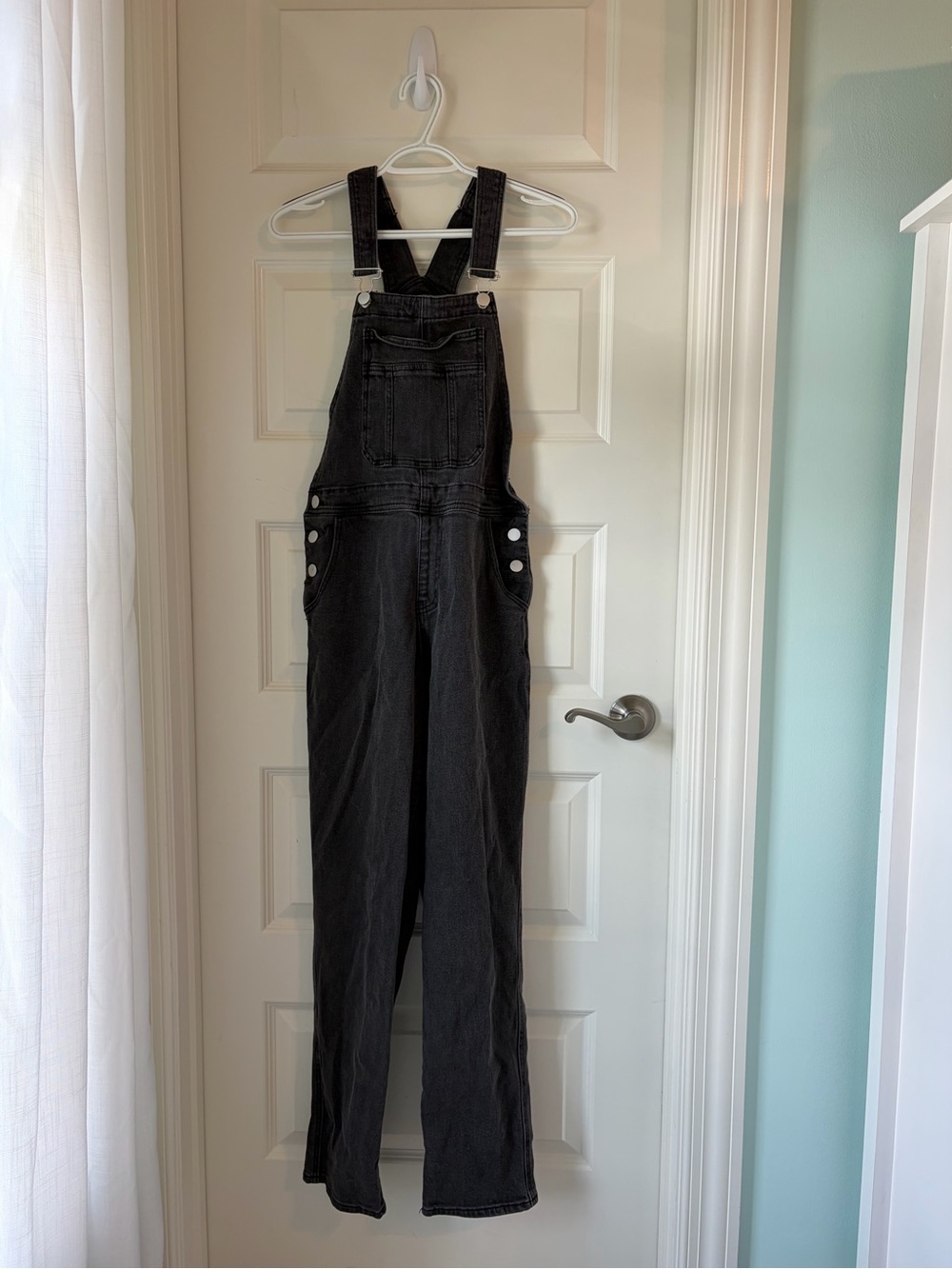 bp Black Denim Women’s Overalls with Front Bib